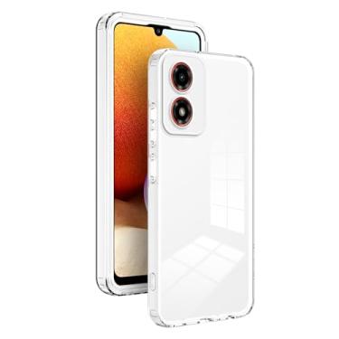Imagem de Anel de proteção de câmera capa de telefone compatível com Motorola Moto G24, capa de telefone 3 em 1 anti-queda compatível com Motorola Moto G04 XT2421-2 / Moto G24 XT2423-1 capa branca