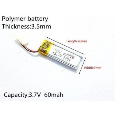 Imagem de Bateria  350926 3,7v 3,5mm X 09mm X 26mm Com 60 Mah - - KMIG