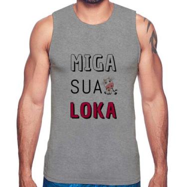 Imagem de Regata Miga Sua Loka - Foca na Moda, Cinza, P