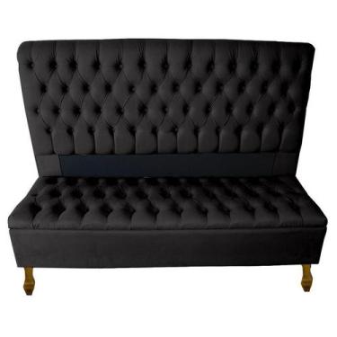 Imagem de Kit Cabeceira + Recamier Baú Iza Para Cama Box Casal Padrão 138 Cm - S