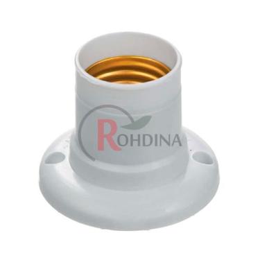 Imagem de Bocal Simples Fixo de Teto Soquete Plástico Branco E27 - Rohdina