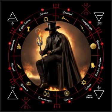Imagem de Toalha Altar Tarot Tecido Jogo Cartas Exu Capa Preta 70x70cm - Meta At
