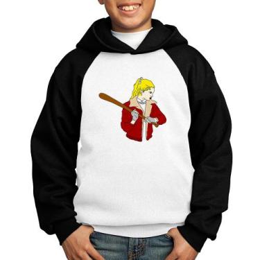 Imagem de Moletom Infantil Baseball Girl - Foca na Moda, Branco, Preto, 2