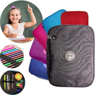 Imagem de Estojo Escolar Box Grande Resistente 2 Divisórias 100 caneta - PDIMPOR