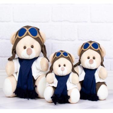 Imagem de Trio de urso aviador clássico para nichos 15/18/22 cm - CKD CONFECCOES
