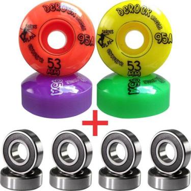 Imagem de Roda De Skate Derock 53mm 95A Play + Rolamento, Play 53mm color laranj