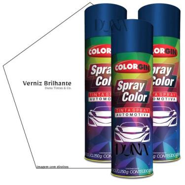 Imagem de Kit 3 Verniz Brilhante Spray Automotivo Colorgin 300ml