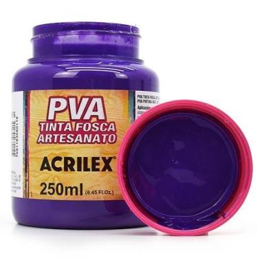 Imagem de Tinta PVA Fosca para Artesanato 250ml - Acrilex, 516 - VIOLETA