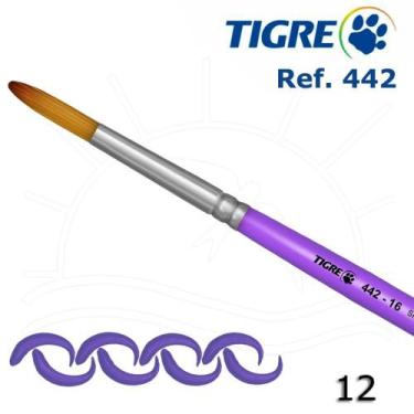 Imagem de Pincel Tigre 442 - Redondo Sintético Mesclado, 12