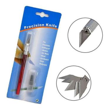 Imagem de Estilete De Precisão Tipo Bisturi em Alumínio Com 6 Lâminas - GENERIC