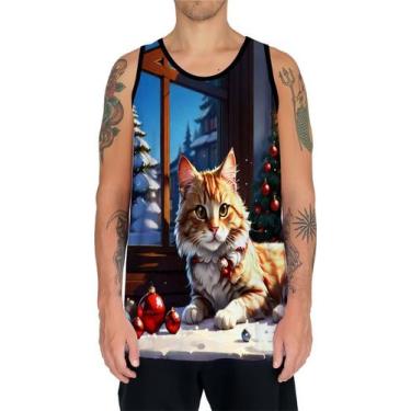 Imagem de Camiseta Regata Tshirt Natal Festas Gato Gatinho Fofo Neve 3 - Enjoy S