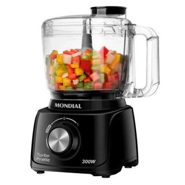 Imagem de Mini Processador Turbo Pratic Mondial 300W MP-16-B, Preto, 220V