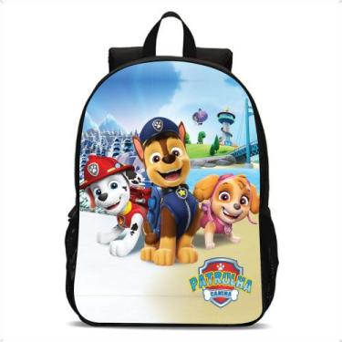 Imagem de Mochila Escolar Infantil Patrulha Canina Meninos Animação Bolsa de cos