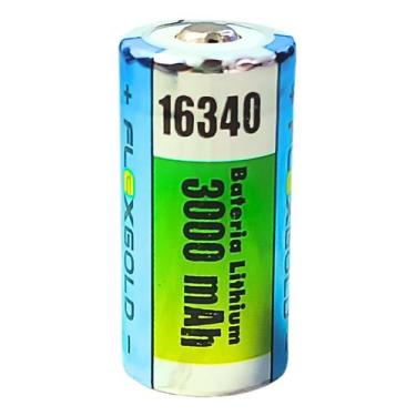 Imagem de Bateria Recarregável 16340 Cilíndrica 3000 Mah 3.7v Flexgold