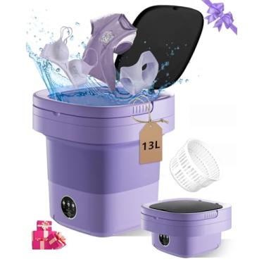 Imagem de Máquina de lavar roupa portátil, 11L de grande capacidade para limpeza de roupas íntimas, roupas de bebê, camisa, pequenos delicados. Combo de mini lavadora e secadora dobrável para apartamento,