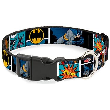 Imagem de Buckle-Down Faixa de quadrinhos Batman com clipe de plástico de sinal de morcego, médio estreito/7-13