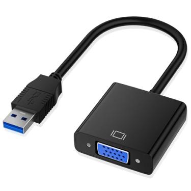 Imagem de Groodo Adaptador USB para VGA, adaptador USB3.0/2.0 para VGA, conversor de vídeo multimonitor, placa de vídeo externa Full HD 1080P, desktop, laptop, HDTV, monitor, projetor (Windows 10/8.1/8/7)