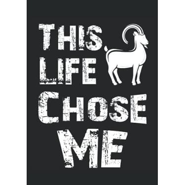 Imagem de This Goat Life choose me: Notebook DIN A4 COLUMN 120 Pages - 8.27" x 11.69" (21 x 29.7cm)|Farmer Notebook|Farming Planner| Notebook for Farmers