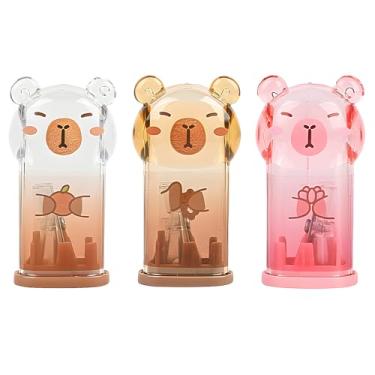 Imagem de Lindo conjunto de artigos de papelaria de capivara, material escolar Kawaii, incluindo 3 apontadores fofos de capivara, para kawaii, escritório, escola, casa