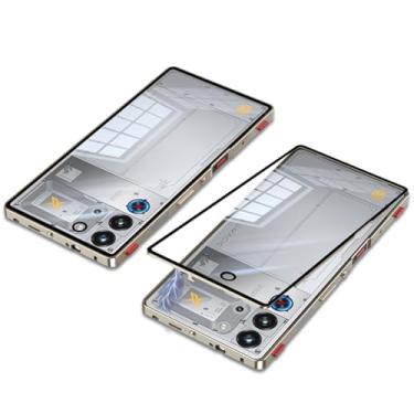 Imagem de QUIETIP Capa compatível com Red Magic 10 Pro e 10S Pro com protetor de tela, moldura de metal + capa traseira de vidro temperado transparente, dourada