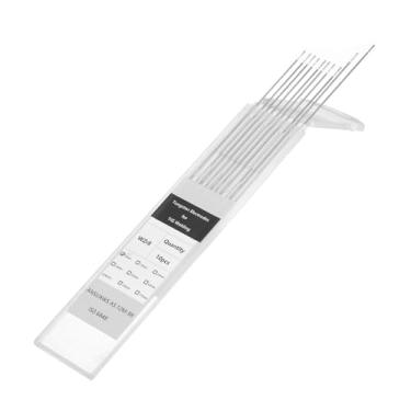 Imagem de HARFINGTON 10 peças de eletrodos de tungstênio para soldagem TIG, 0,1 cm x 17,8 cm, 0,7-0,9% zircônio para soldagem de aço inoxidável, liga de alumínio e magnésio, fabricação de automóveis