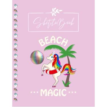 Imagem de SketchBook: Unicorn Unicorn Sketchbook Notebook Large Ruled Lined Pages For Writing for Kid
