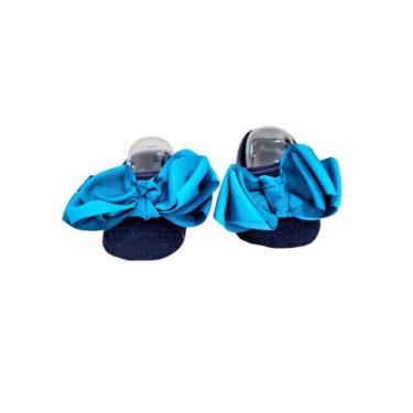 Imagem de Sapatilha Azul Marinho laço Azul Bebe RN Ref 01075417 - LEKE  MEIAS