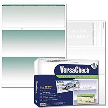 Imagem de VersaCheck Cheques seguros – 500 verificações de vales de negócios em branco – Verde graduado – 500 folhas formulário #1000 – verifique no topo