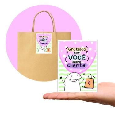 Imagem de Tag Cartão de Agradecimento  Pacote com 100 Peças  Tam. 7,5 x 10,5 cm 
