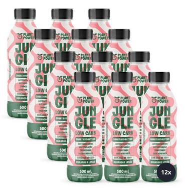 Imagem de 12x Isotônico Jungle Low Carb Plant Power Morango E Limão 500ml, Moran