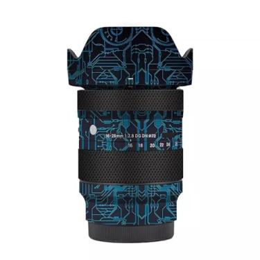 Imagem de Camerea Lens Skin Anti-Scratch Adesivo para Sigma 28-70mm F2.8 DG DN Apto para Sony E Mount Camerea Coat Vinly Película Protetora Corpo Decalques Capa 1:2,8 28-70 2,8 (Azul Circuito)