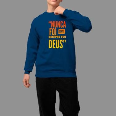 Imagem de Moletom Gola Careca Basico Masculino Moda Cristã Tecido Macio Nunca Fo