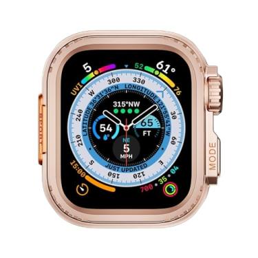 Imagem de ZUC Para Apple Watch Watch Case 44mm 45mm 46mm 42mm 49mm Caixa de relógio de metal(Rose Gold,45mm)