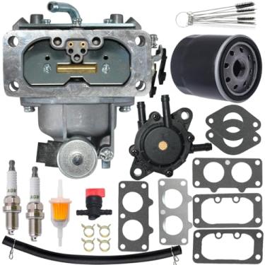Imagem de JDLLONG Carburador 15004-7029 15004-0760 adequado para Kawasaki FH680V FH721V FH751V FH601 FH641V FH661V FX801V FX850V 19HP-29HP Carb Substitui 15004-10004-1000V 8 com filtro de óleo e bomba de