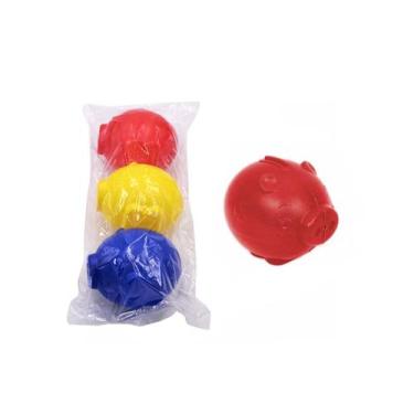Imagem de Kit Cofrinho porco 3 pecas cor sortida na solapa - Le Plastic