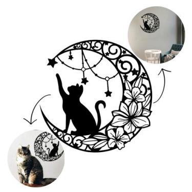 Imagem de Decoração de Lua e Gato para Interiores e Exteriores 40cm - Montar & P