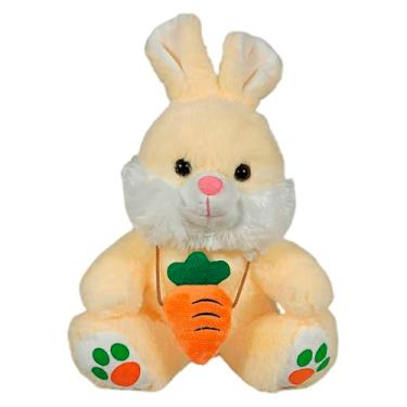 Imagem de Coelho De Pelúcia Com Cenoura Especial Páscoa 22cms (Creme)