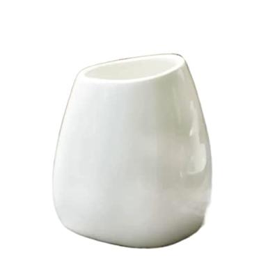 Imagem de Vaso Vasos de cerâmica Vasos pequenos brancos simples Arranjo de flores secas Mesa de mesa Decoração de mesa Vasos pequenos Flores de cultura de água Vasos de plantas verdes Vaso de flores(Pequeno)