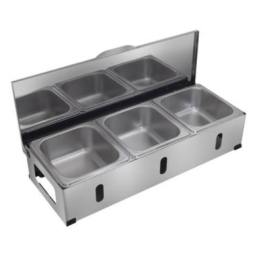 Imagem de Condimentadora Pizzarola Profissional Bancada Inox 3 Cubas G24 - Aisa