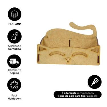 Imagem de  Caixa Organizadora MDF Gatinho Porta Treco Pet 3mm  - DK Decor