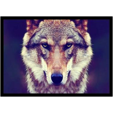 Imagem de Quadro Decorativo Animais Lobo Veterinário Pet Shop Paisagem Natureza 