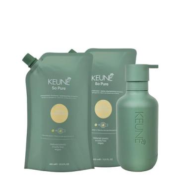Imagem de Kit Keune So Pure Restore Duo Refil e Dispenser Frasco (3 produtos)