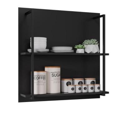 Imagem de Prateleiras Painel Organizador Preto Suspenso Clara  Mercado dos Móvei