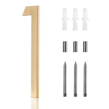 Imagem de Números de casa modernos de 25 cm para ouro externo 1