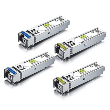 Imagem de Um par de transceptores 1,25 G SFP Bidi 1000Base-BIDI, 1550nm/1310nm SMF, até 2~3 km, para Cisco, Ubiquiti UniFi, Mikrotik, D-Link, Supermicro, Netgear e mais.