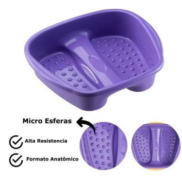 Imagem de Bacia Para Pés Pedicure Profissional Grande Multiuso Relaxamento Roxa 
