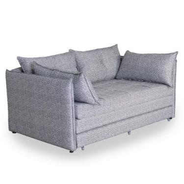 Imagem de Sofá Cama Retrátil Berlim 3 Lugares Casal Tecido Linho Várias Cores - 