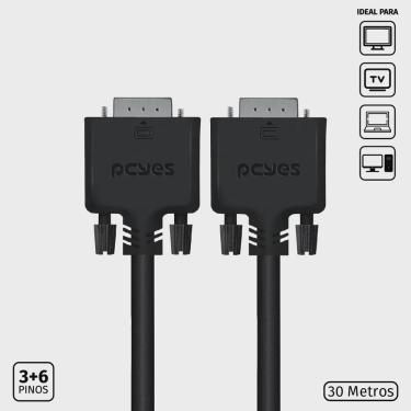 Imagem de Cabo de Vídeo vga 3 + 6 15 Pinos Macho para vga 3 + 6 15 Pinos Macho 28AWG Puro Cobre 30 Metros - PVM36-30