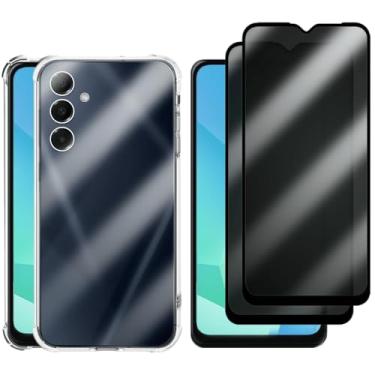 Imagem de Kit Capa + 2 Películas de Privacidade 3D para Samsung Galaxy A16 5G | Anti-Impacto | Transparente | Capinha Transparente + Película Anti Espião Para Samsung Galaxy A16