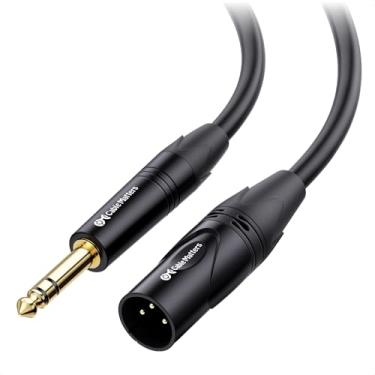 Imagem de Cable Matters Cabo TRS para XLR de 6,35 mm (1/4 polegada) de comprimento - 15,2 m, cabo XLR para macho XLR para TRS, preto – Não é adequado para uso de microfone